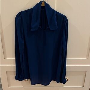 Elegant Navy Blue Women's Blouse